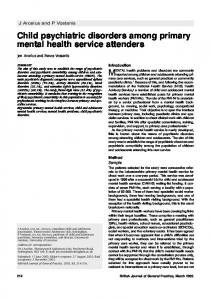 Child psychiatric disorders among primary mental ... - Semantic Scholar