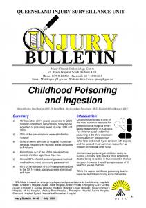 Childhood Poisoning and Ingestion