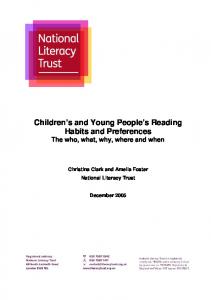 Children's and Young People's Reading Habits and Preferences - Eric