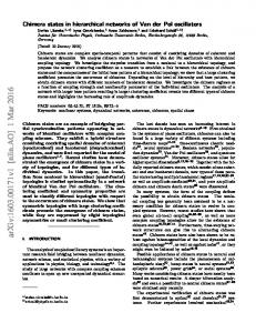 Chimera states in hierarchical networks of Van der Pol oscillators