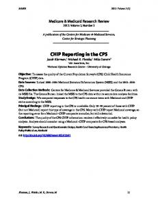 CHIP Reporting in the CPS - CMS