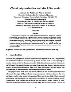 Chiral polymerisation and the RNA world - Core