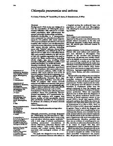 Chlamydia pneumoniae and asthma - NCBI