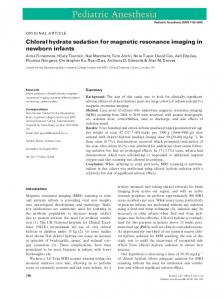 Chloral hydrate sedation for magnetic ... - Wiley Online Library