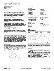 Chlorido{N-[2-(diphenylphosphanyl)benzylidene]-2-(2 ... - ScienceOpen