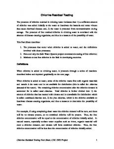 Chlorine Residual Testing