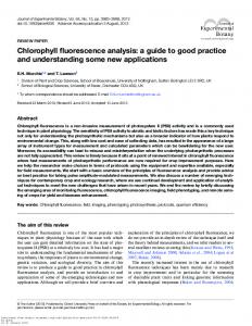 Chlorophyll fluorescence analysis