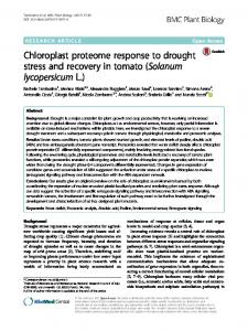 Chloroplast proteome response to drought stress and recovery ... - Core