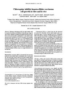 Chloroquine inhibits hepatocellular carcinoma cell ... - Semantic Scholar