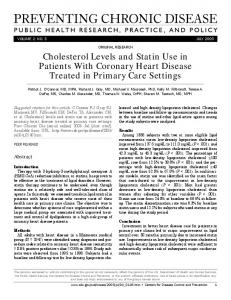 Cholesterol Levels and Statin Use in Patients With Coronary Heart ...