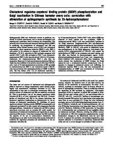 Cholesterol regulates oxysterol binding protein (OSBP ...