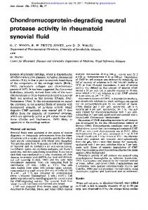 Chondromucoprotein-degrading neutral synovial fluid