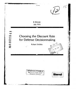 Choosing the Discount Rate for Defense Decisionmaking.