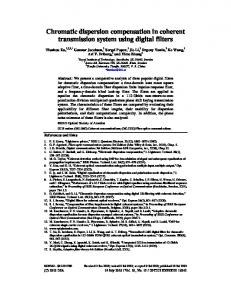 Chromatic dispersion compensation in coherent ... - OSA Publishing