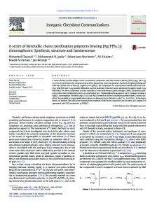 chromophores: Synthesis, structure and luminescence