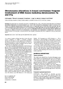 Chromosome alterations in breast carcinomas: frequent ... - NCBI