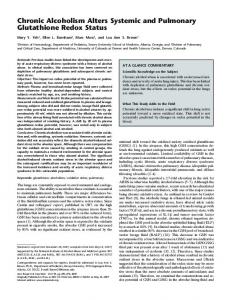 Chronic Alcoholism Alters Systemic and Pulmonary ... - ATS Journals