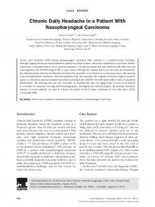 Chronic Daily Headache in a Patient With Nasopharyngeal Carcinoma