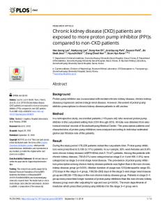 Chronic kidney disease - Plos