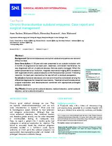 Chronic thoracolumbar subdural empyema: Case