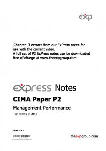 CIMA Paper P2 - The ExP Group