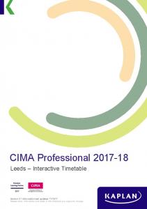 CIMA Timetable - Kaplan Financial