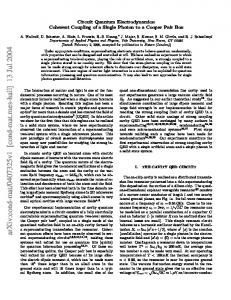 Circuit Quantum Electrodynamics: Coherent Coupling of a Single ...