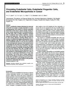 Circulating Endothelial Cells, Endothelial Progenitor Cells ... - CiteSeerX