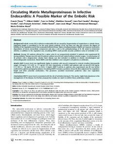 Circulating Matrix Metalloproteinases in Infective Endocarditis - Plos