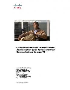 Cisco Unified Wireless IP Phone 7921G Administration Guide for ...