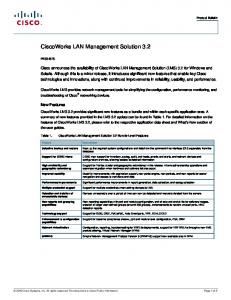 CiscoWorks LAN Management Solution 3.2