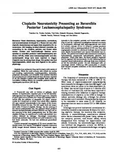 Cisplatin Neurotoxicity Presenting as Reversible Posterior ... - CiteSeerX