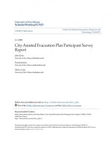 City-Assisted Evacuation Plan Participant Survey Report