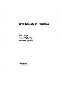 Civil Society in Tanzania - Chr. Michelsen Institute