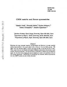 CKM matrix and flavor symmetries