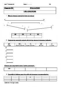 Classe de CE2 EVALUATION LES LONGUEURS Classe ces ...