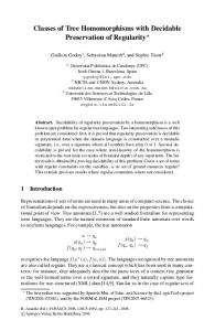 Classes of Tree Homomorphisms with Decidable Preservation of ...