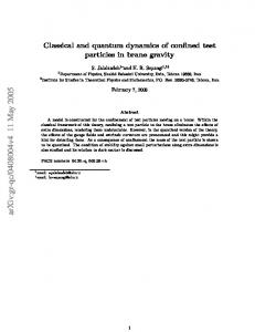 Classical and quantum dynamics of confined test particles in brane ...