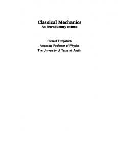 Classical Mechanics