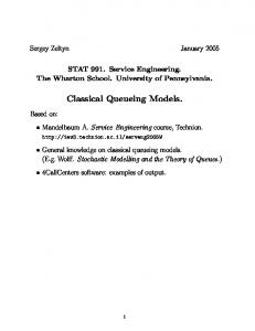 Classical Queueing Models.