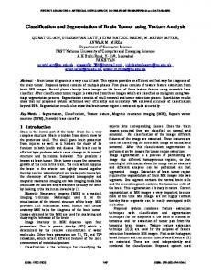 Classification and Segmentation of Brain Tumor using Texture ... - wseas