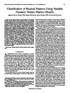 Classification of Musical Patterns Using Variable ... - IEEE Xplore