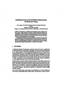 Classifying Privacy and Verifiability Requirements for ... - CiteSeerX