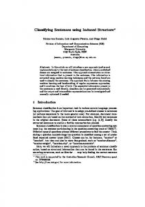 Classifying Sentences using Induced Structure
