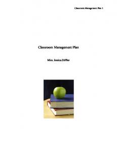 Classroom Management Plan