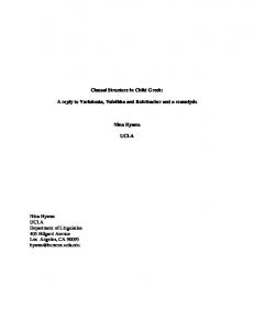 Clausal Structure in Child Greek: A reply to ... - UCLA Linguistics