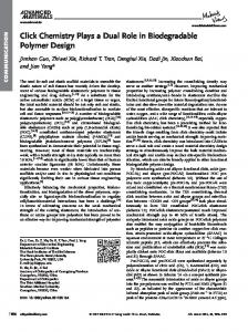 Click Chemistry Plays a Dual Role in ... - Wiley Online Library