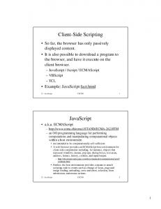 Client-Side Scripting JavaScript
