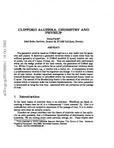 Clifford Algebra, Geometry and Physics