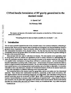 Clifford bundle formulation of BF gravity generalized to the standard